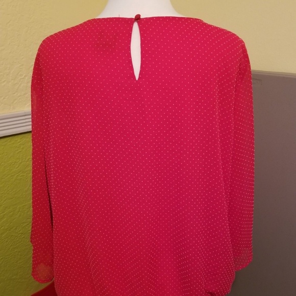 New York & Comp XL Soho Red white polka dot Blouse - Picture 2 of 2